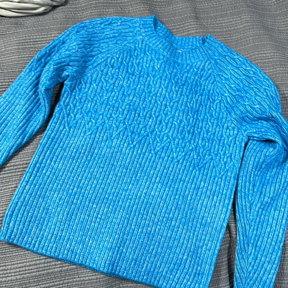 Loft round neck sweater in blue